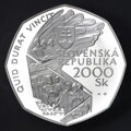 Obversion of a silver coin 2000 Sk / 2000 - Bimilénium - jubilee year 2000