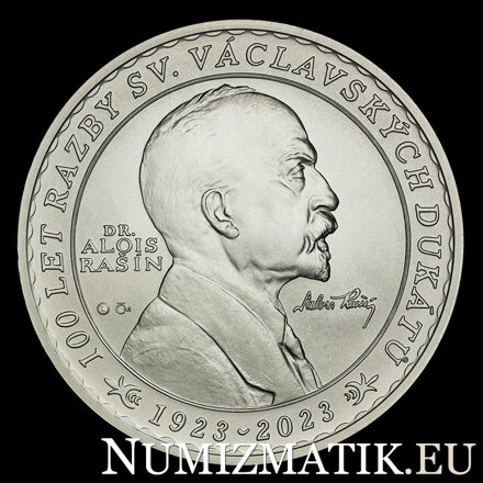 100 Anniversary of mintage of saint Wenceslas ducats 1923-2023 - A. Rašín - silver medal, B. Ronai