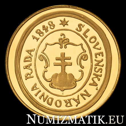 Slovak National Council 1848-1998 - 150th anniversary of the establishment- gold medal - D. Zobek