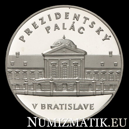 Presidential Palace in Bratislava - tombac medal - J. Černaj