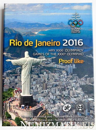 Coin set of the Slovak Republic 2016 - Rio de Janeiro XXXI. OH Proof Like