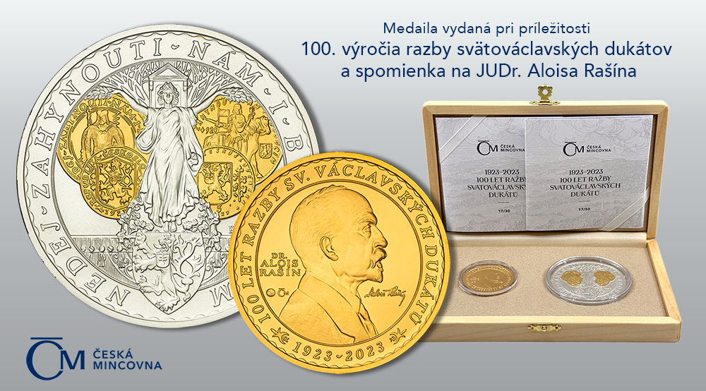 Medaila k 100 výročiu razby svätováclavských dukátov