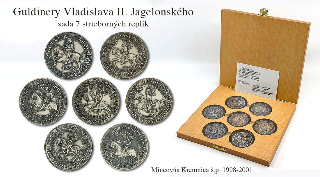 Guldinery Vladislava II. Jagelonského - sada 7 strieborných replík 