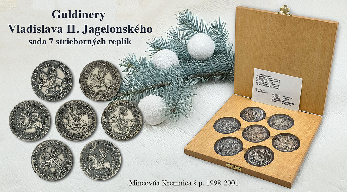 Guldinery Vladislava II. Jagelonského - sada 7 strieborných replík 
