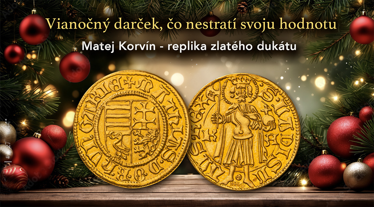 Zlatá replika dukátu Matej Korvín