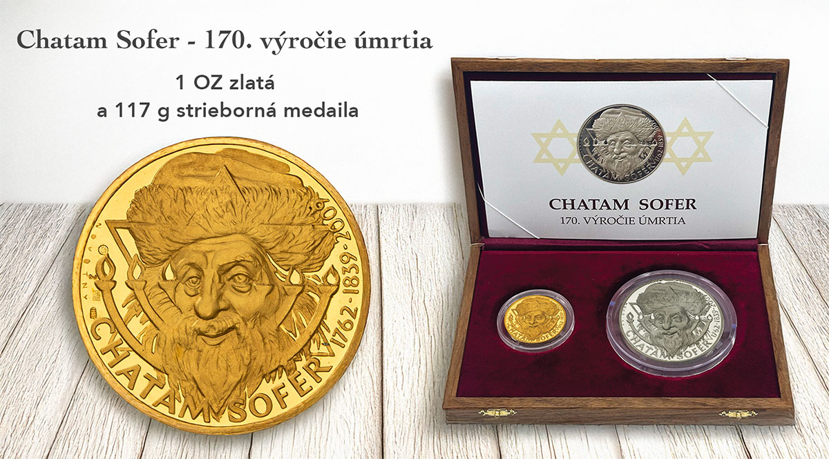 Chatam Sofer - 170. výročie úmrtia - zlatá a strieborná medaila