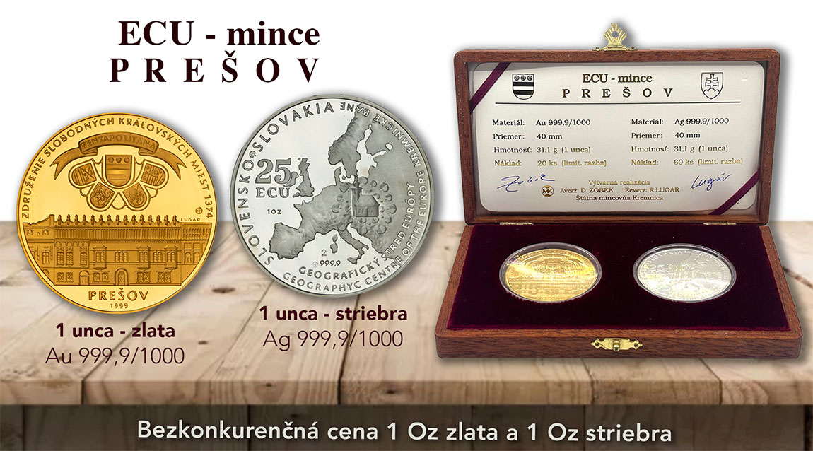 ECU Prešov 1Oz zlata a striebra