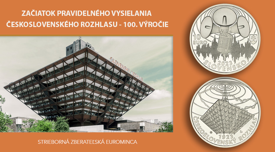 10 EURO/2023 - Začiatok pravidelného vysielania československého rozhlasu - 100. výročie