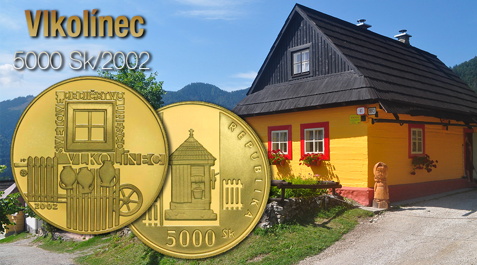 Vlkolínec- slovenská pamätná zlatá minca