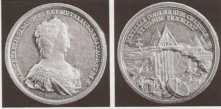 Mária Terézia na banských medailách