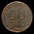 Great Moravia - 1100 years of Slavic literature, bronze medal - A. Peter, J. Koreň