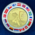 MS 2011 v ľadovom hokeji Bratislava - Košice - medaila laminovaný kompozit zlata a striebra