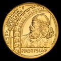Rastislav, 5. výročie vzniku SR - zlatá dukátová medaila - M. Poldaufová