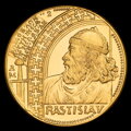Rastislav, 5. výročie vzniku SR - zlatá 2-dukátová medaila - M. Poldaufová
