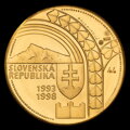 Rastislav, 5. výročie vzniku SR - zlatá 2-dukátová medaila - M. Poldaufová