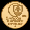 Vznik Slovenskej republiky, 5. výročie - zlatá medaila - M. Kožuch