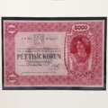 5000 Kč 1919 - strieborná 1 kg medaila a novotlač štátovky