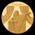 Činohra - predná strana zlatej medaily vydanej k 80. výročiu Slovenského národného divadla 1920 -2000