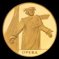 Opera - predná strana zlatej medaily vydanej k 80. výročiu Slovenského národného divadla 1920 -2000