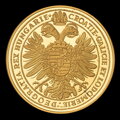 Zadná strana zlatej medialy Habsburgovci