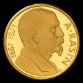 10 Kčs/1992 A. Rašín - zlatá replika mince