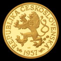 1 Kčs/1957 - gold and silver replica coin