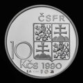 10 Kčs/1990 - T. G. Masaryk - averz v striebre
