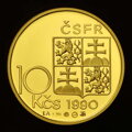 10 Kčs/1990 - T. G. Masaryk - averz v zlate