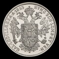 Reverz striebornej repliky mince - poltoliar 1853 B