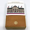 Wooden case with the logo Mint Kremnica š.p. and paper sleeve.