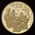 Vianočná medaila - strieborná pozlátená medaila - M. Poldaufová