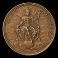 Francúzsko – Satirická bronzová medaila Regiment de la Calotte/John Law