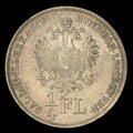 Francis Joseph I.- 1/4 Florin 1860 B