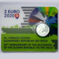 2 EURO/2020 - Vstup Slovenskej republiky do OECD - 20. výročie narodenia - Coin Card