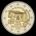 2 EURO/2023 - Začiatok pravidelnej expresnej pošty ťahanej koňmi na trase Viedeň - Bratislava - 200. výročie - proof like