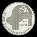 2 EURO + 25 EURO/2018 - Slovenská republika – 25. výročie vzniku, dvojička v drevenej etui