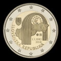 2 EURO + 25 EURO/2018 - Slovenská republika – 25. výročie vzniku, dvojička v drevenej etui