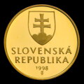 1 Sk/1998 - Zlatý odrazok slovenskej jednokorunovej mince s 