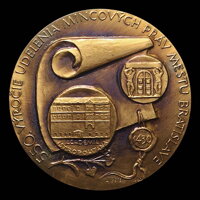 Zadná strana medaily Bratislava - 550. výročie udelenia mincových práv - A. Peter