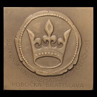 50. výročie organizovanej numizmatiky v Bratislave, tombaková plaketa - D. Zobek
