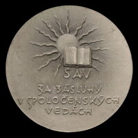 Ľudovít Štúr, SAV za zásluhy v spoločenských vedách, tombaková medaila R. Pribiš Ľudovít Štúr, SAV za zásluhy v spoločenských vedách, tombaková medaila R. Pribiš