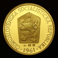 1 Kčs/1961 - zlatá replika mince