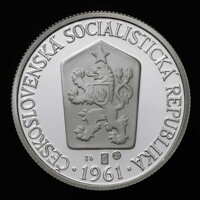 1 Kčs/1961 - strieborná replika mince