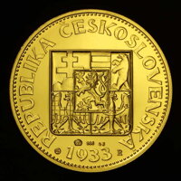 Averz zlatej repliky 10 Kč 1933 s číslom 53