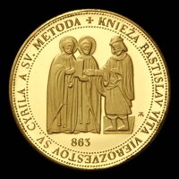 Motív - Knieža Rastislav víta vierozvestcov sv. Cyrila a sv. Metoda Motív - Knieža Rastislav víta vierozvestcov sv. Cyrila a sv. Metoda