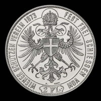 2 florin 1837/2020 - reverse of a silver replica 