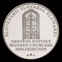 Brežany - zo série medailí drevené kostoly Brežany - zo série medailí drevené kostoly