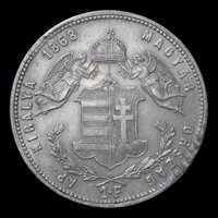 FRANCIS JOSEPH I. - 1 Forint 1868 GY.F. FRANCIS JOSEPH I. - 1 Forint 1868 GY.F.
