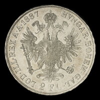 František Jozef I. - 2 Florin 1887 bz František Jozef I. - 2 Florin 1887 bz