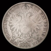 FRANTIŠEK JOZEF I. - spolkový toliar 1861 A FRANTIŠEK JOZEF I. - spolkový toliar 1861 A